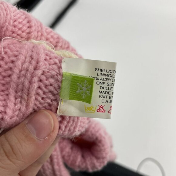 NWOT Pink knit mittens gloves - Picture 3 of 9